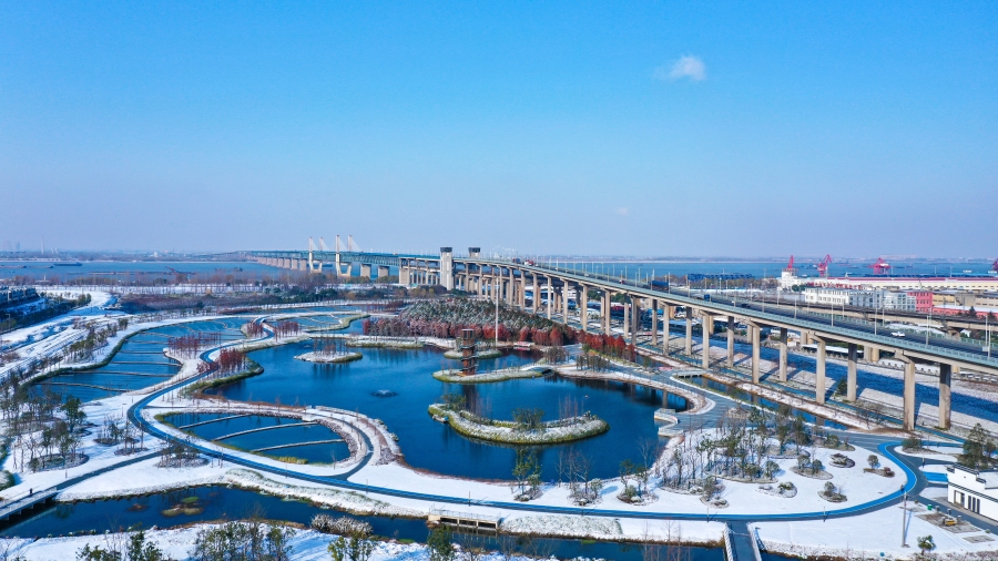 03-芜湖市江东水生态公园冬季雪景图